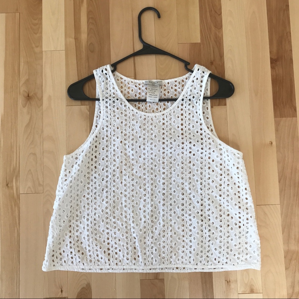 TALULA White Eyelet Tank